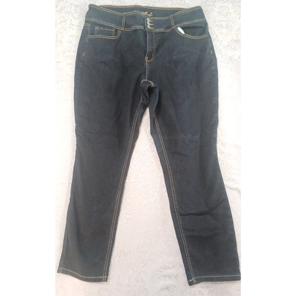 Copperflash Women's Denim Black Stretch Jeans Sz 18W High Rise Skinny